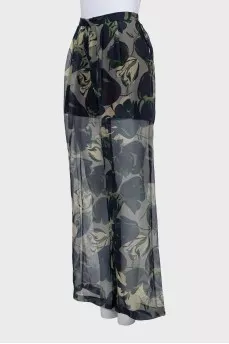 Translucent silk trousers