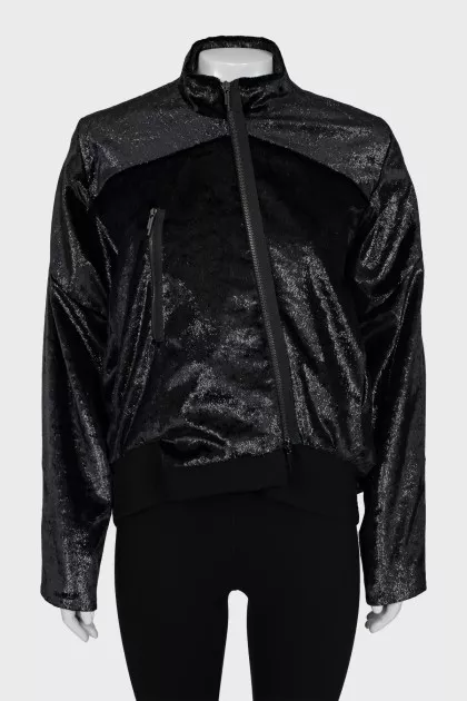 Shimmery oversized bomber jacket