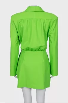 Light green dress with accent shoulders