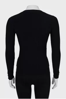 Ribbed longsleeve decorated with pearls