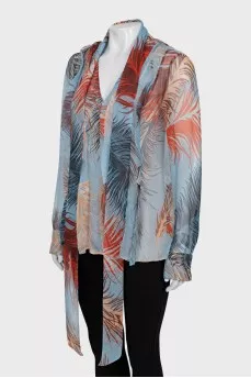 Silk blouse with tie