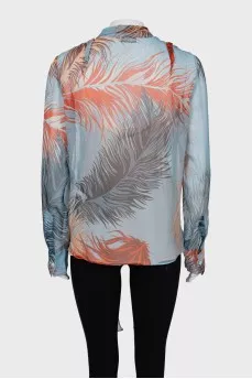 Silk blouse with tie