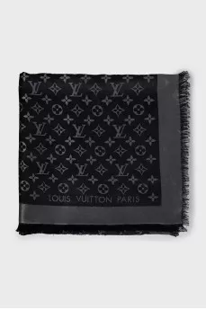 Scarf in signature print with lurex