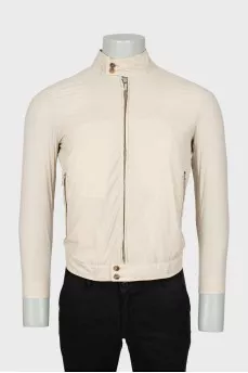 Men's Beige Zip Up Windbreaker