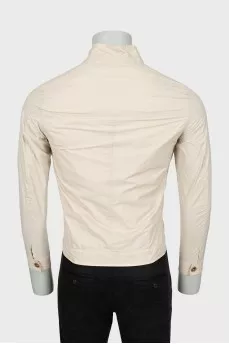 Men's Beige Zip Up Windbreaker
