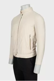 Men's Beige Zip Up Windbreaker