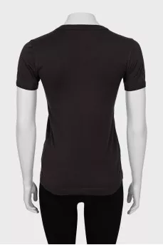Brown printed T-shirt
