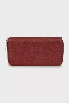 Leather wallet with embossed logo
