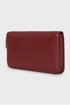 Leather wallet with embossed logo