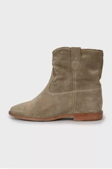 Khaki suede boots