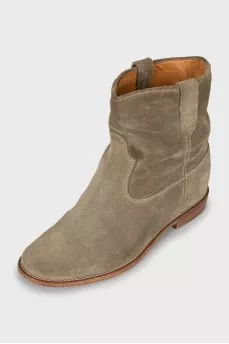 Khaki suede boots