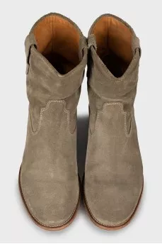 Khaki suede boots