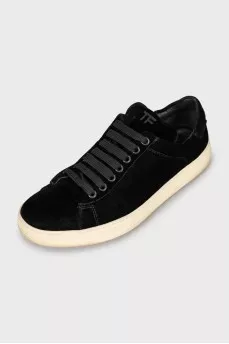 Black velor sneakers