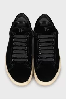 Black velor sneakers
