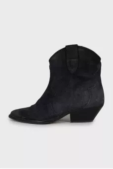 Blue suede cossacks