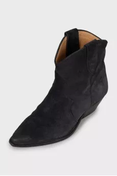 Blue suede cossacks