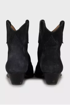 Blue suede cossacks