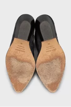 Blue suede cossacks