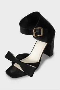 Embellished block heel sandals