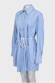Striped fitted shirt dress
