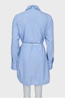 Striped fitted shirt dress