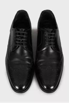 Men's black leather brogues