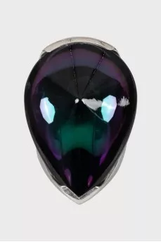 Silver ring with crystal