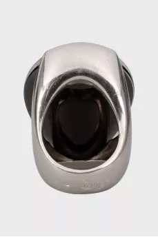 Silver ring with crystal