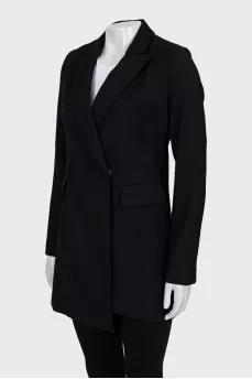 Double-breasted black wool jacket