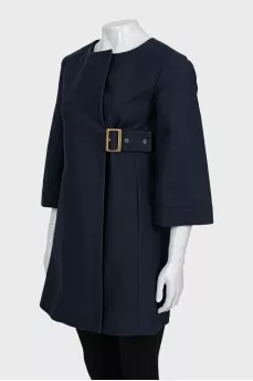 Blue A-line raincoat