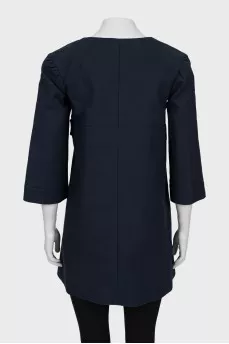Blue A-line raincoat