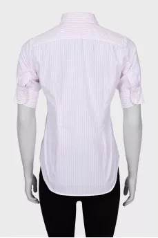 Pink striped fitted shirt