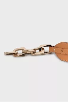 Leather belt with chain