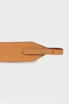 Leather belt with chain