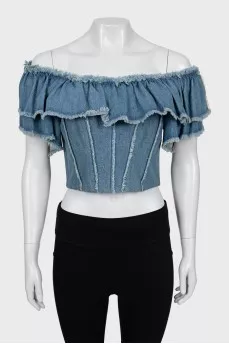 Denim top with tag