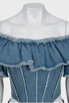 Denim top with tag
