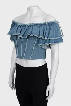 Denim top with tag