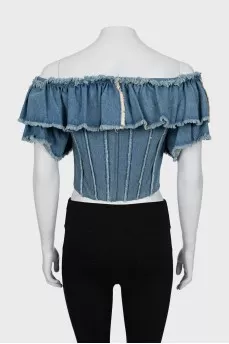 Denim top with tag