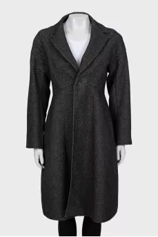 Fitted coat in fine print