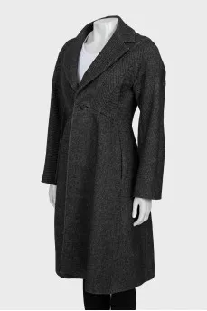 Fitted coat in fine print