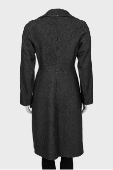 Fitted coat in fine print