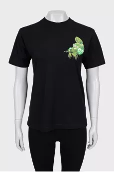 Black T-shirt with back print
