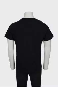 Men's black T-shirt with print