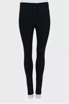 Black leggings with buttons