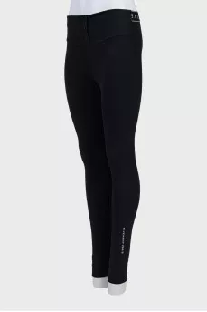 Black leggings with buttons