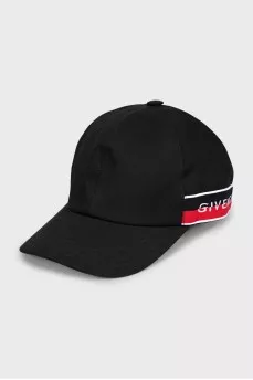 Black cap with brand logo