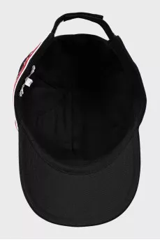 Black cap with brand logo