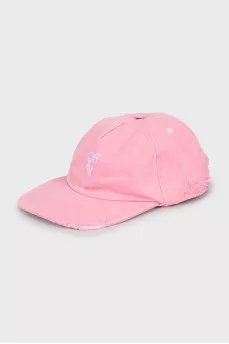 Pink cap with tag
