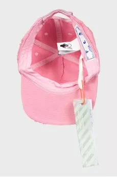 Pink cap with tag