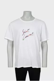 Men's loose T-shirt with brand logo